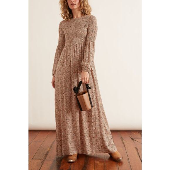 Rodebjer Dress Sandy Dessert Ecru Smocked Long Sleeves Maxi Size XS NEW - Picture 7 of 14